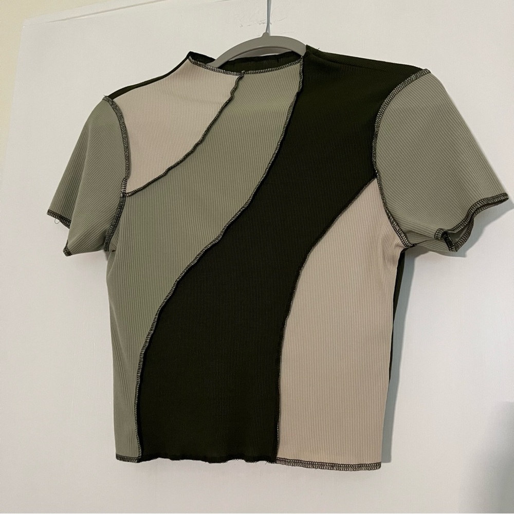 Green Contrast Baby Tee